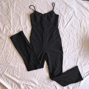 Pinstripe fitted jumpsuit